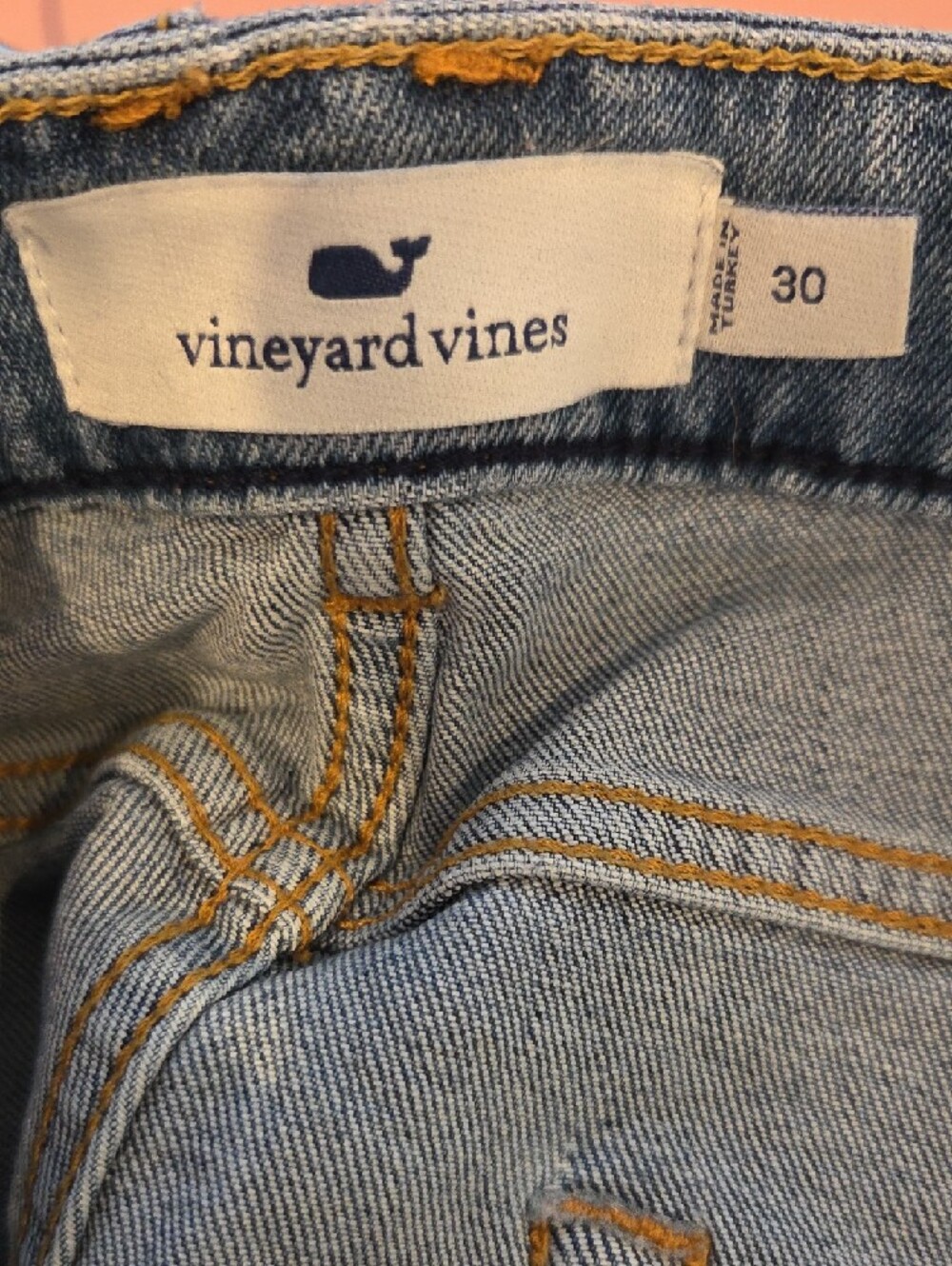 Vineyard Vines Medium Blue Denim Frayed Hem Cutoff Shorts - Picture 5 of 5